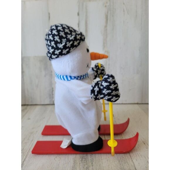 Ski skiing singing snowman AS IS plush Xmas decor - Picture 3 of 9